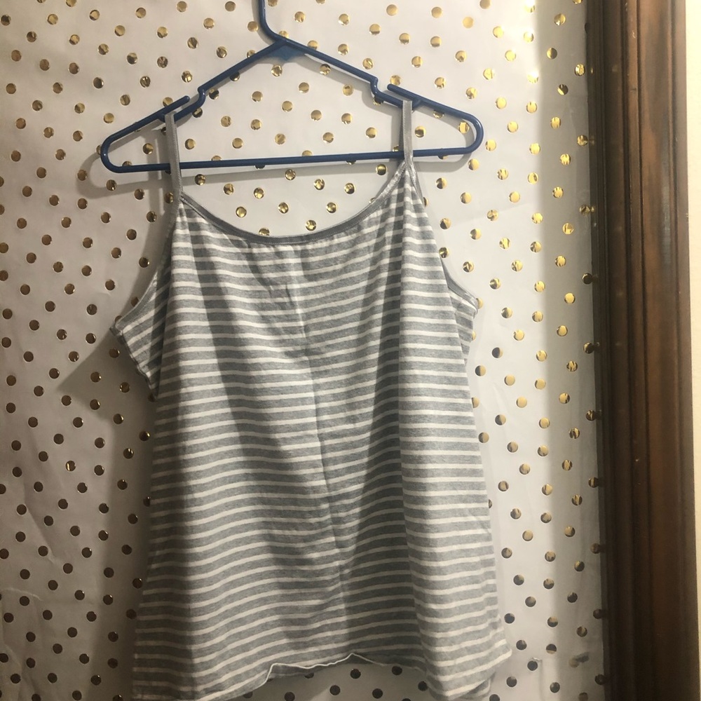 Grey and  white tank top